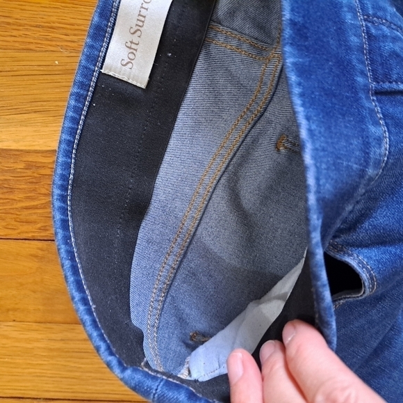 Soft Surroundings Women's Medium Pull On Elastic Waist Pants Denim Jeans Blue - Picture 4 of 11